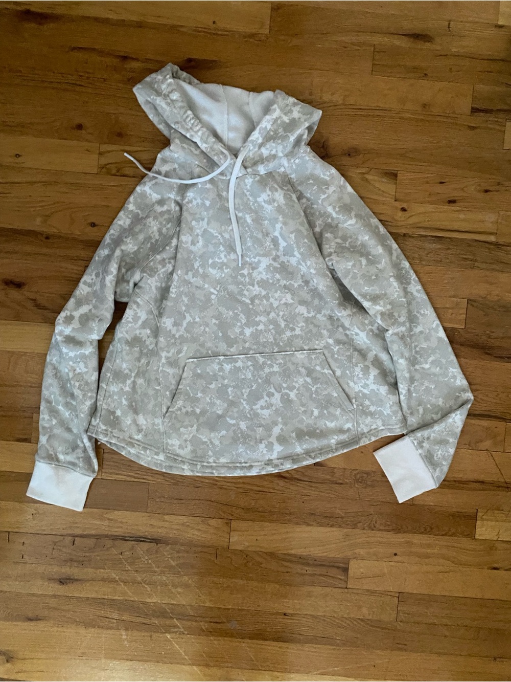 tek gear Women's Light Gray Floral-Print Pullover Hoodie